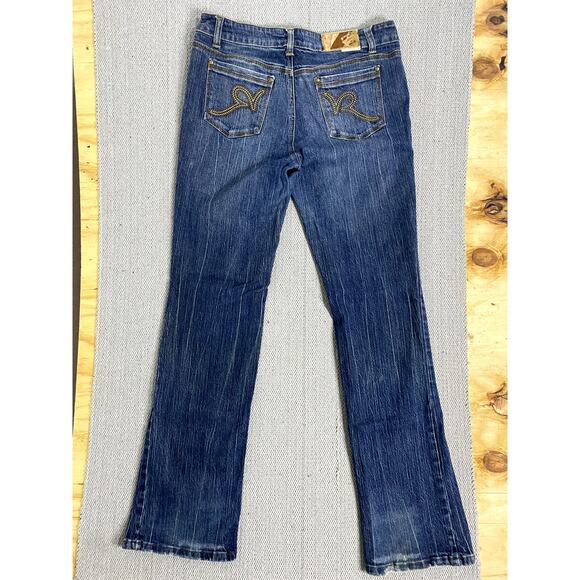 Rocawear Vintage Jeans Womens 11 32X32 Blue Bootcut Stretch Embroidered Street - Picture 9 of 14